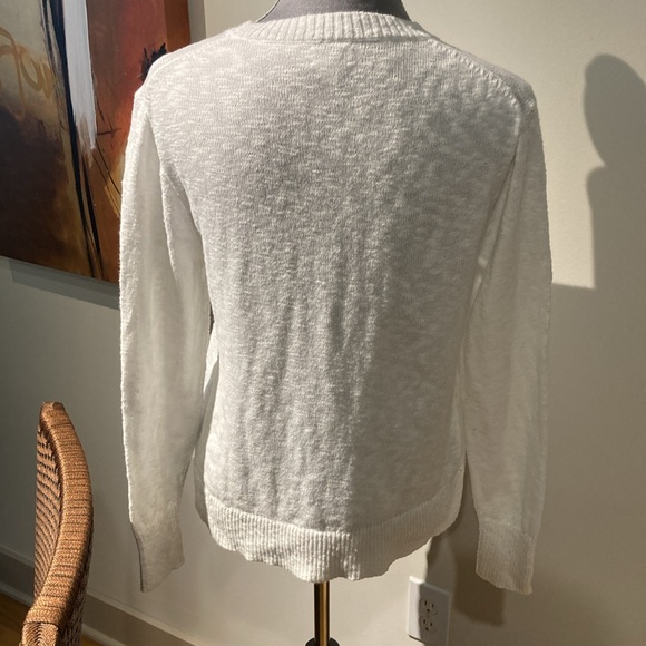 J Crew Factory white crewneck sweater, size small - Picture 6 of 8